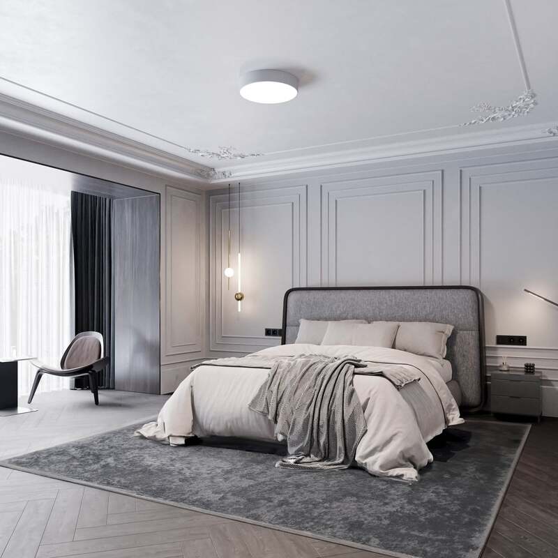 Temar Deckenlampe Cleo 500 LED Lampe Leuchte mit Bewegungsmelder grau Ø50cm IP54 - 5907623692412