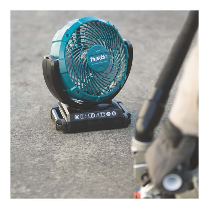 Makita Akku-Lüfter Standventilator mit Oszillation 3 Stufen Kunststoff türkis - 0088381865005