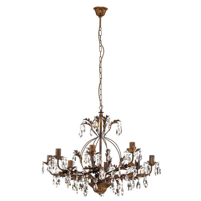Kronleuchter Karen Hängelampe 8-flammig LED dimmbar bronze Ø80cm elegant - 8030626543379