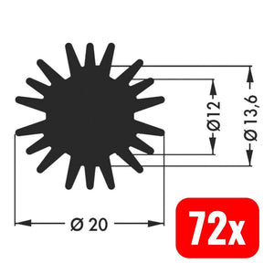 72x B-Ware Fischer Elektronik LED-Kühlkörper SK 585 10 SA Aluminium schwarz Ø20mm x H10mm
