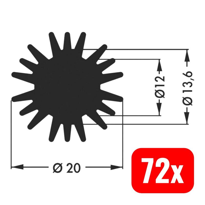 Fischer Elektronik LED-Kühlkörper SK 585 10 SA Aluminium schwarz Ø20mm x H10mm - 2050001806086