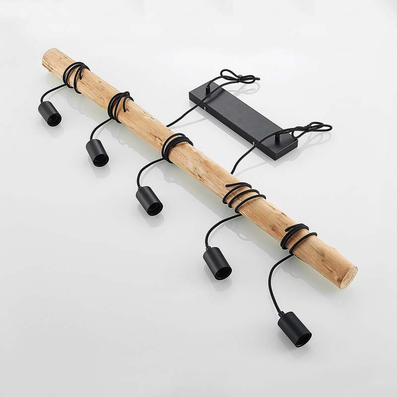 Lindby Hängeleuchte Rom 5-flg LED Pendelleuchte Lampe dimmbar schwarz 116cm - 4251096581171