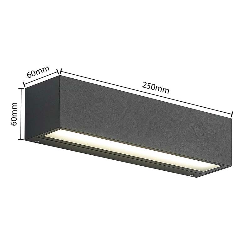 Arcchio Wandleuchte Außen anthrazit LED Lengo 2-flg 3000K 4000K IP65 25cm - 4251911714043