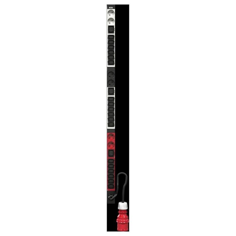Rittal PDU Rack-Modul 16A/1P CEE 4xCEE7/3 Schuko Stromverteiler 19 Zoll 1HE - 4028177947368