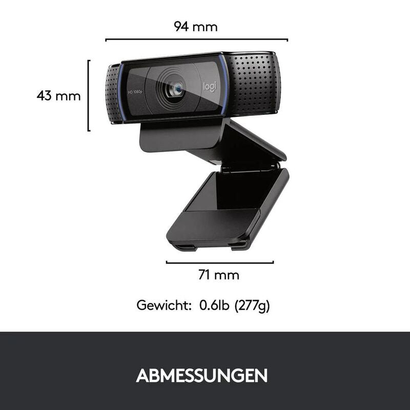 Logitech HD Pro Webcam C920 Full HD-Webcam 1920 x 1080 Pixel Klemm-Halterung - 5099206061309