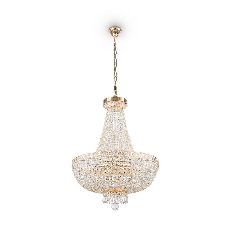 Maytoni Kronleuchter Hängelampe Kristalllampe Bella goldfarben Kristall Ø 50 cm - 4260361980519