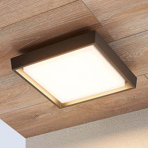 B-Ware Lucande Deckenleuchte Außenlampe LED Birta dunkelgrau Aluminiumdruckguss IP54