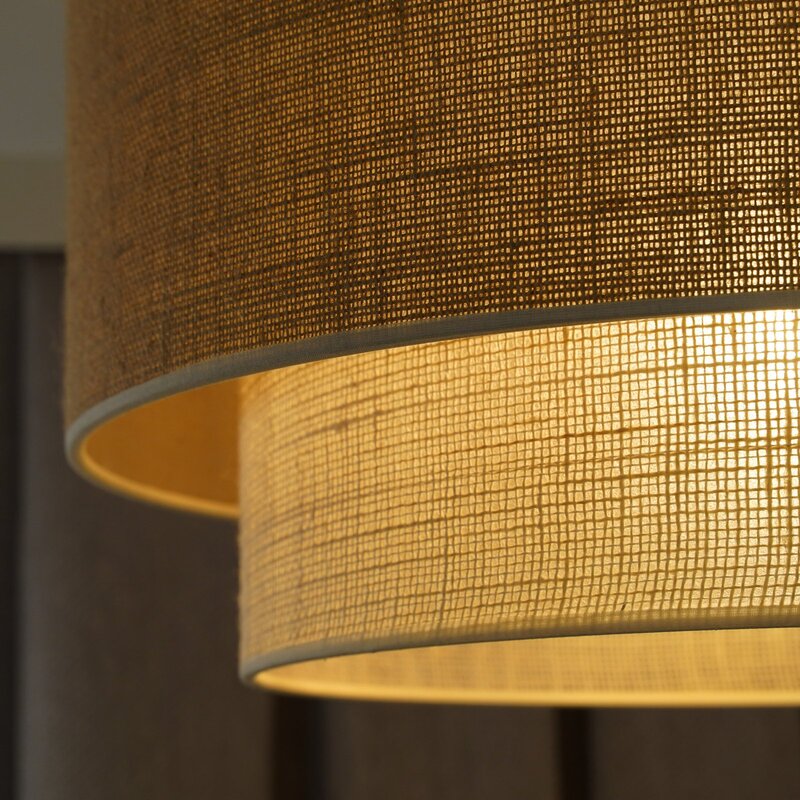 Euluna Deckenleuchte Boho Jute naturbraun weiß Ø 60 cm Deckenlampe Lampe Leuchte - 4251911789980