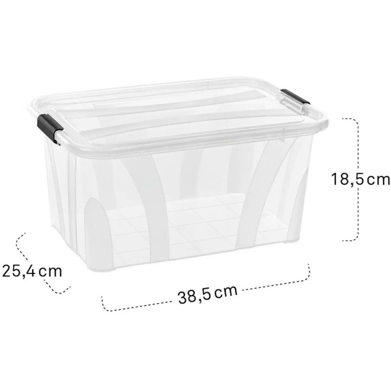 Siena HOME Aufbewahrungsbox Anzio Transparent 14 l 385x185x254 mm 4 St. - 4019111528415