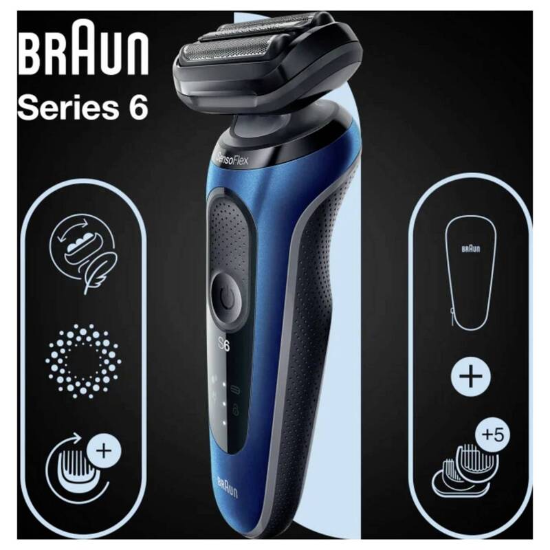 Braun Folienrasierer Series 6 61-B1500s Nass-Trocken Akku Trimmer Blau - 4210201433026