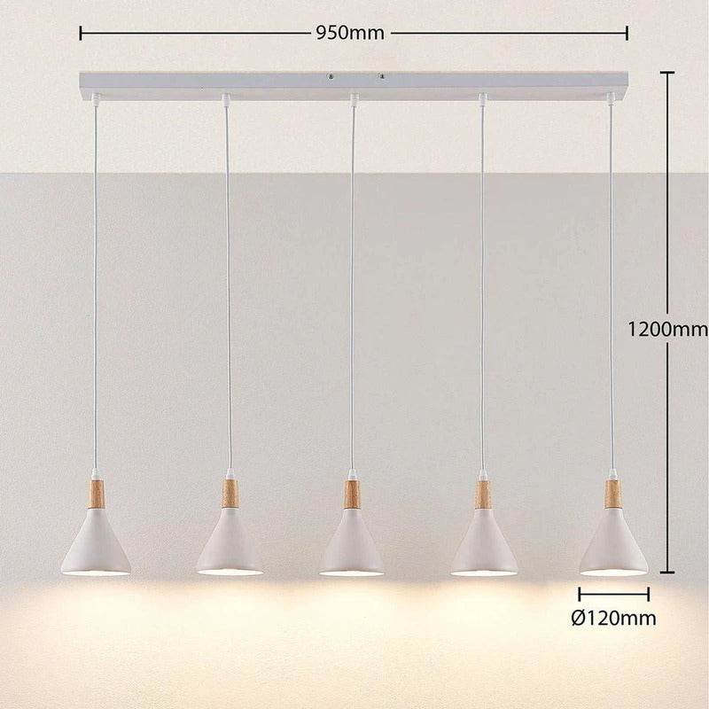 Lindby LED-Pendelleuchte Arina Hängeleuchte Deckenlampe Lampe Weiß 5-flammig - 4251096546972
