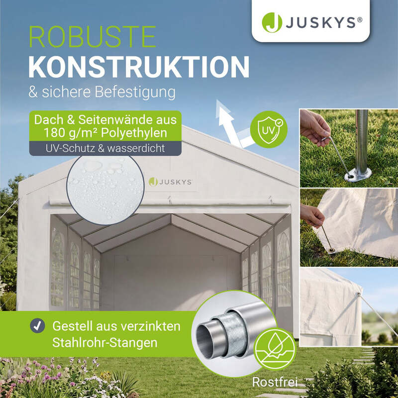 Festzelt Partyzelt Gala Pavillon 4x10m für Gartenfeiern wasserdicht UV-Schutz - 4260565528531