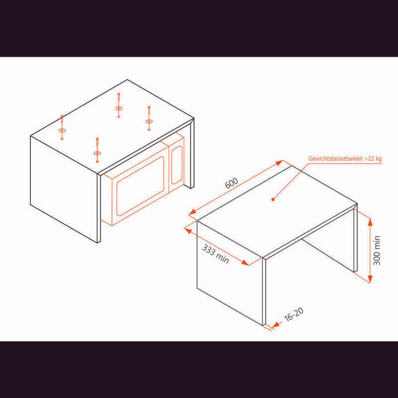 Silva Mikrowelle Unterbau MW-U 25.4 Einbaugerät Garraum 6Stufen Glasdrehteller - 9004489340054