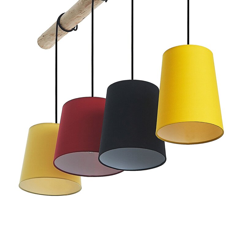 Lindby Hinai Hängeleuchte Deckenlampe Pendelleuchte Lampe Licht schwarz rot g688 - 4251911724653