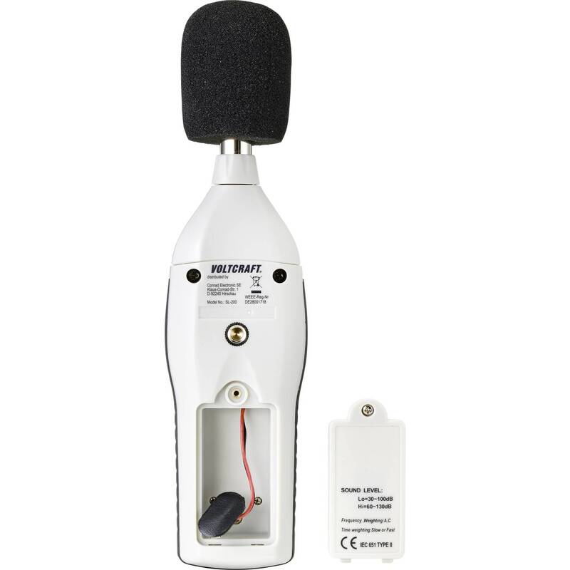 Voltcraft SL-200 Schallpegelmessgerät digital 30-130 dB 31.5-8 kHz Windschutz - 4016138519730