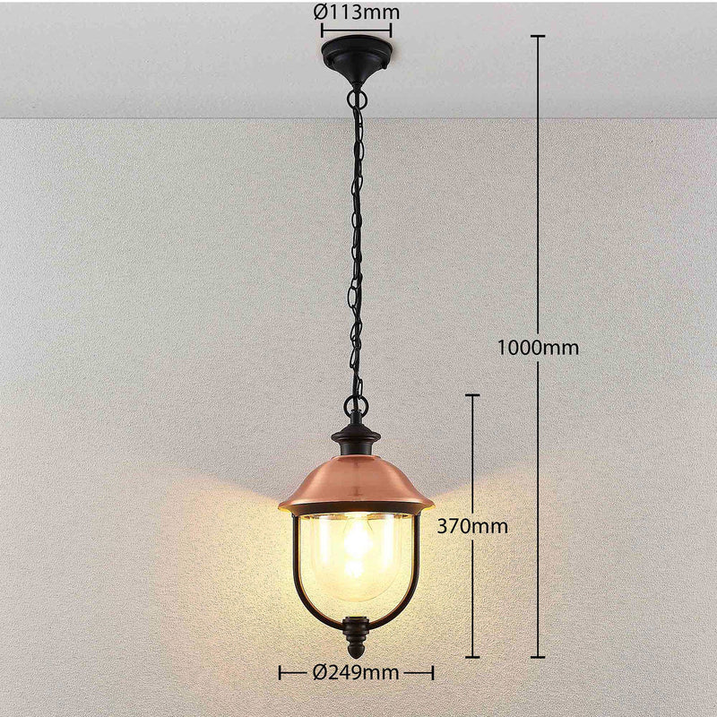 Lindby Außenhängeleuchte Clint LED Hängelampe Gartenleuchte dimmbar schwarz - 4251096573565