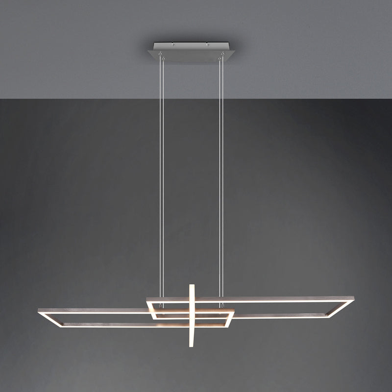 TRIO LIGHTING Hängeleuchte Salinas LED Pendelleuchte dimmbar nickel matt - 4017807487909