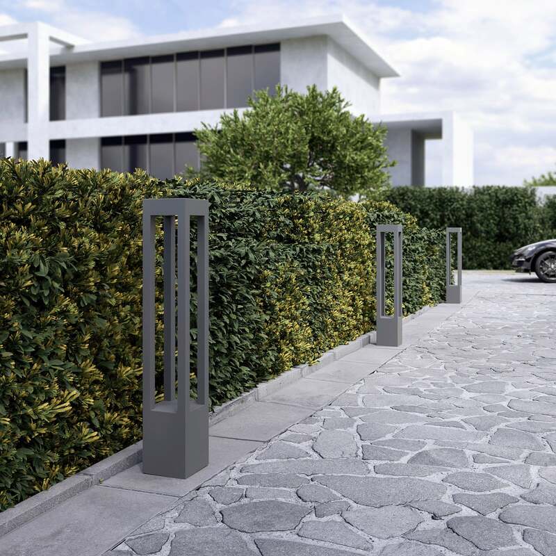 Arcchio Pollerleuchte Gartenleuchte Lienna LED Außenlampe grau 90cm IP65 850lm - 4251096592795