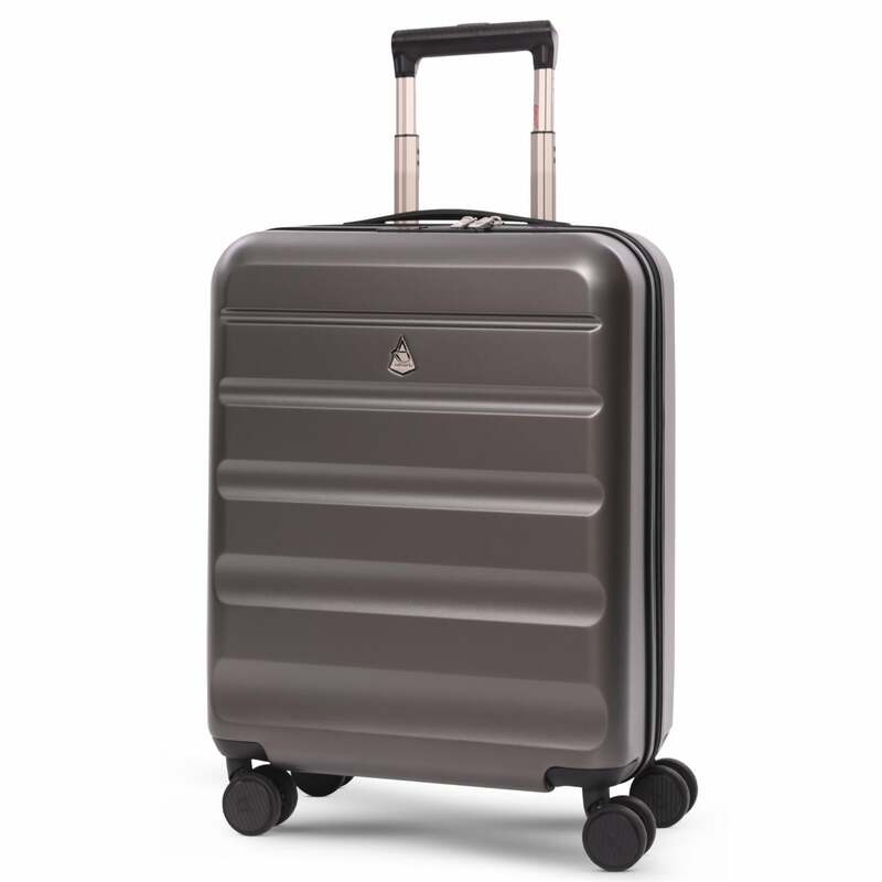 Aerolite Expandable Kabinentrolley 55x40x20cm 4 Rollen Hartschale Charcoal - 5038230172230