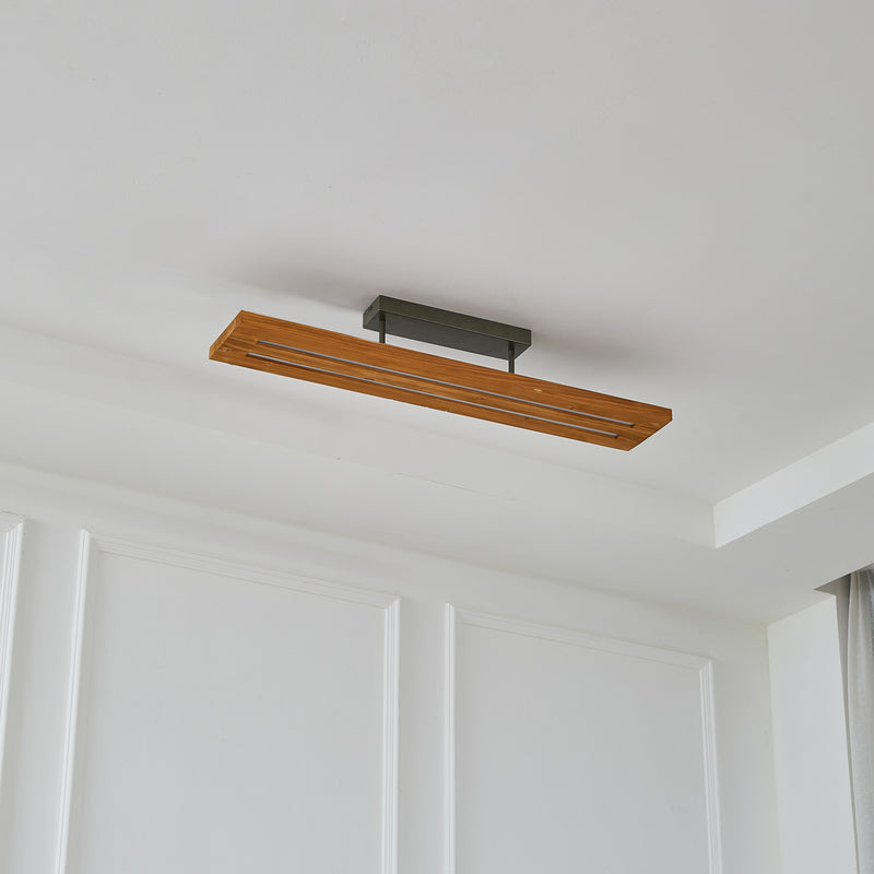 Lindby LED-Deckenlampe Nesaja schwarz Holz 98cm dimmbar 31W 3500lm - 4251911798265