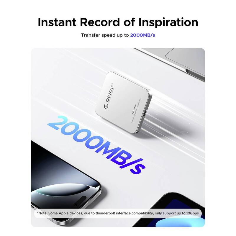 ORICO K20 mini M.2 SSD-Gehäuse USB-C 20 GBit/s für PCIe 2230 bis 2 TB - 4064161476926