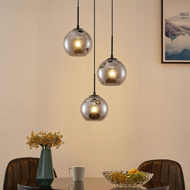 Lindby Jurian Pendelleuchte Hängelampe Deckenlampe Lampe Licht 3-flg E27 schw942 - 4251911727869