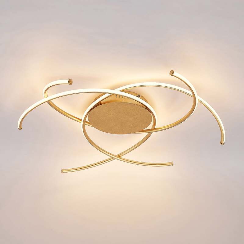 Lindby Deckenleuchte Yareli LED Lampe Leuchte dimmbar gold Ø 70 cm 3000K 2800lm - 4251911711073