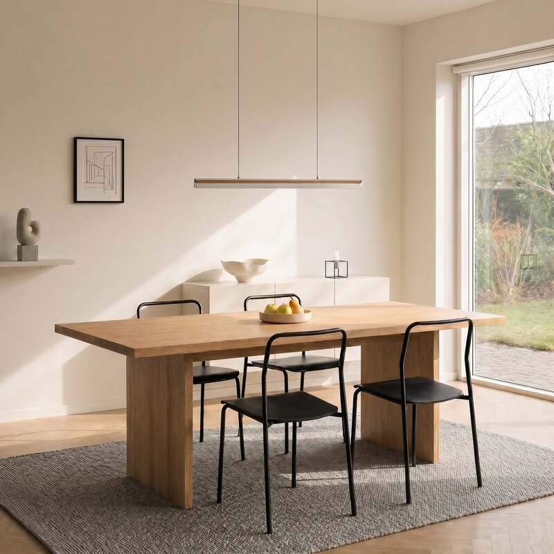 Lucande Hängeleuchte Pendelleuchte Lutana LED dimmbar rosegold Holz 101cm - 4255830903274