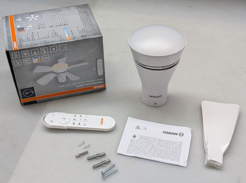 OSRAM Deckenventilator Leste 445mm LED Ventilator dimmbar Fernbedienung weiß - 4058075857735
