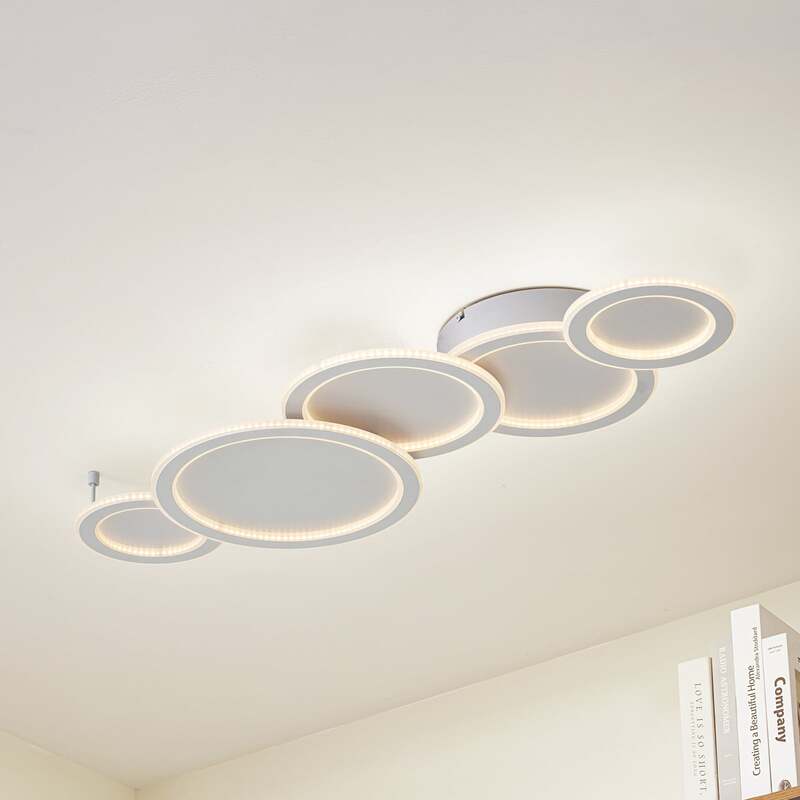Lucande LED-Deckenleuchte Diala 96 cm weiß dimmbar 8200 lm IP20 - 4251911791617