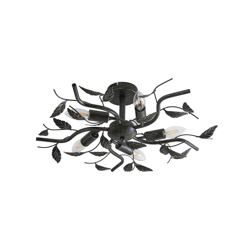Lindby Deckenlampe Yos LED Lampe 5-flammig dimmbar schwarz-gold Ø58cm 21cm - 4251096547160