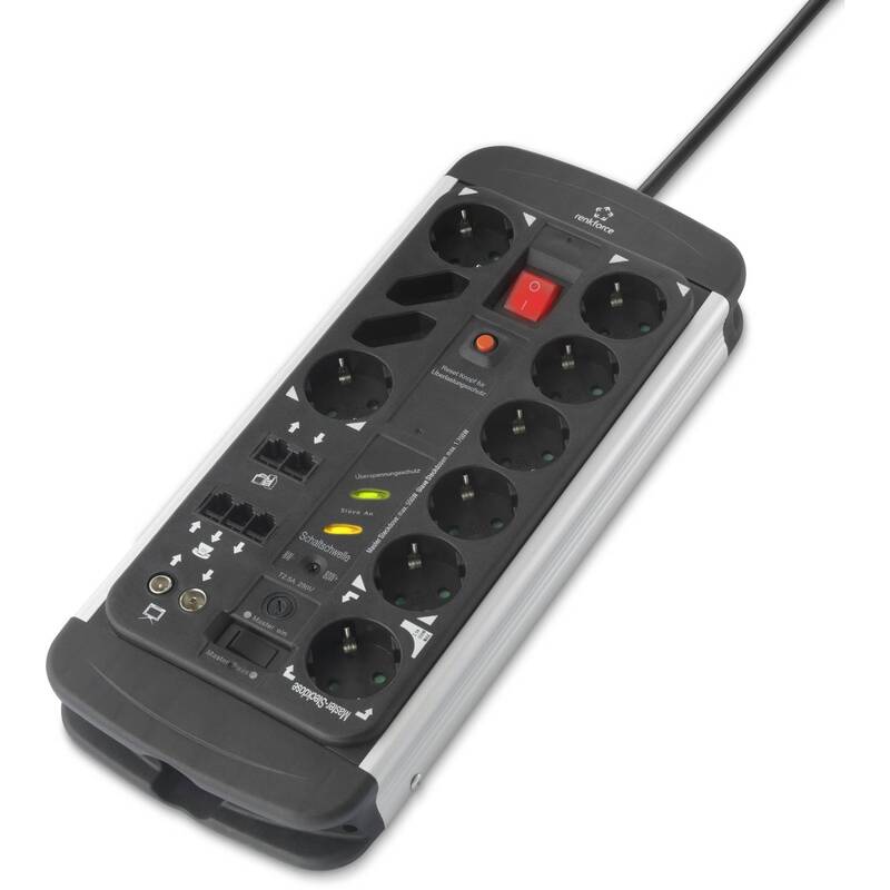Renkforce Master/Slave-Steckdosenleiste 10-fach Aluminium 1,5m - 4016138950359