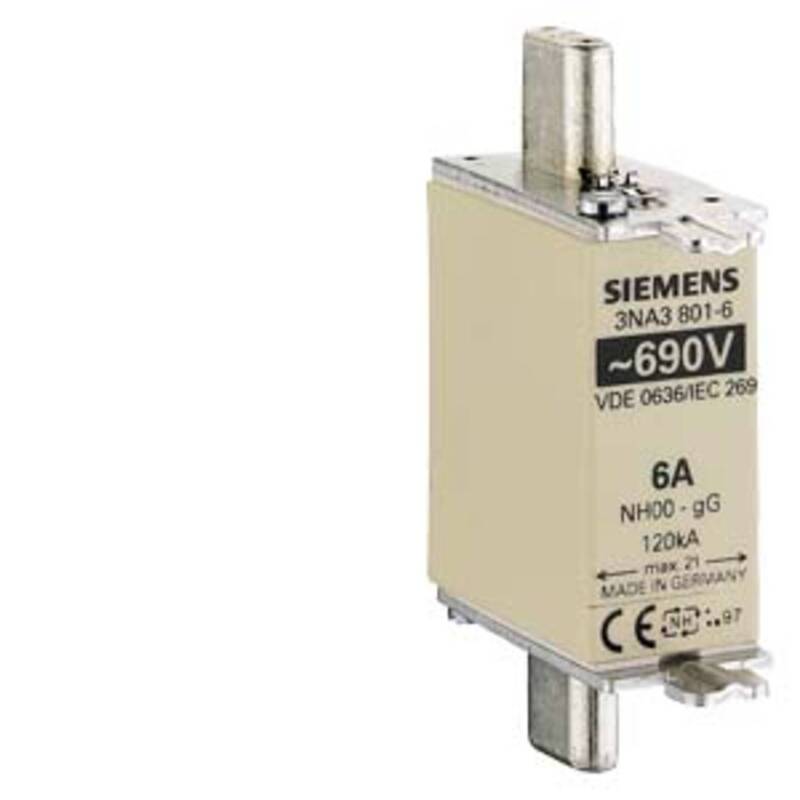 Siemens Sicherungseinsatz Schmelzsicherung NH000 NH Sicherung gG 6A - 4001869056746