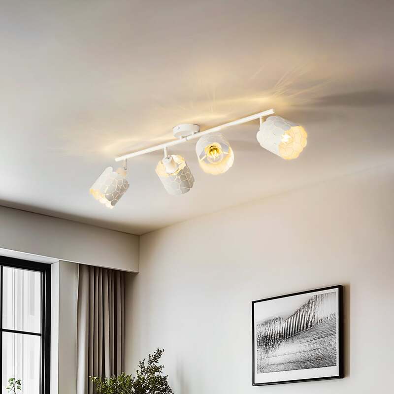 Lindby Deckenleuchte Aralena LED Lampe 4-flammig dimmbar weiß 97x12cm - 4251911786293