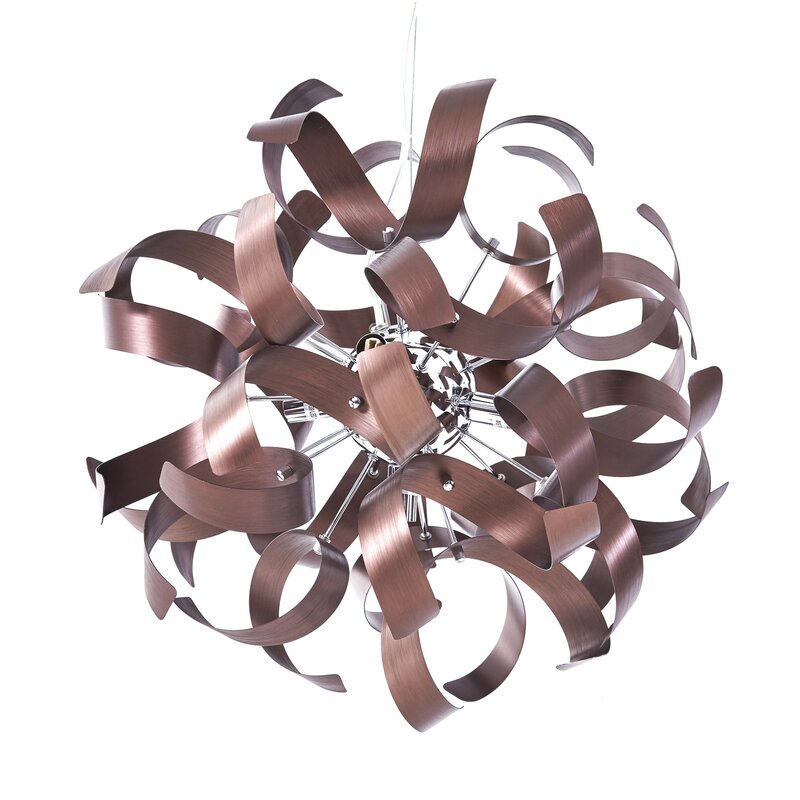 Lucande Hängelampe Kaelor Ø 46 cm kupferfarben Aluminium Hängeleuchte Leuchte - 4251911775921