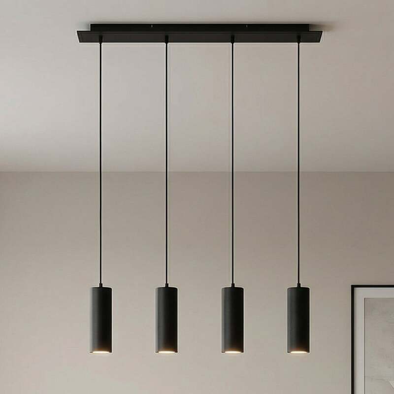Lindby Hängeleuchte Joffrey LED Pendelleuchte 4-flg dimmbar schwarz 76cm - 4251096573039