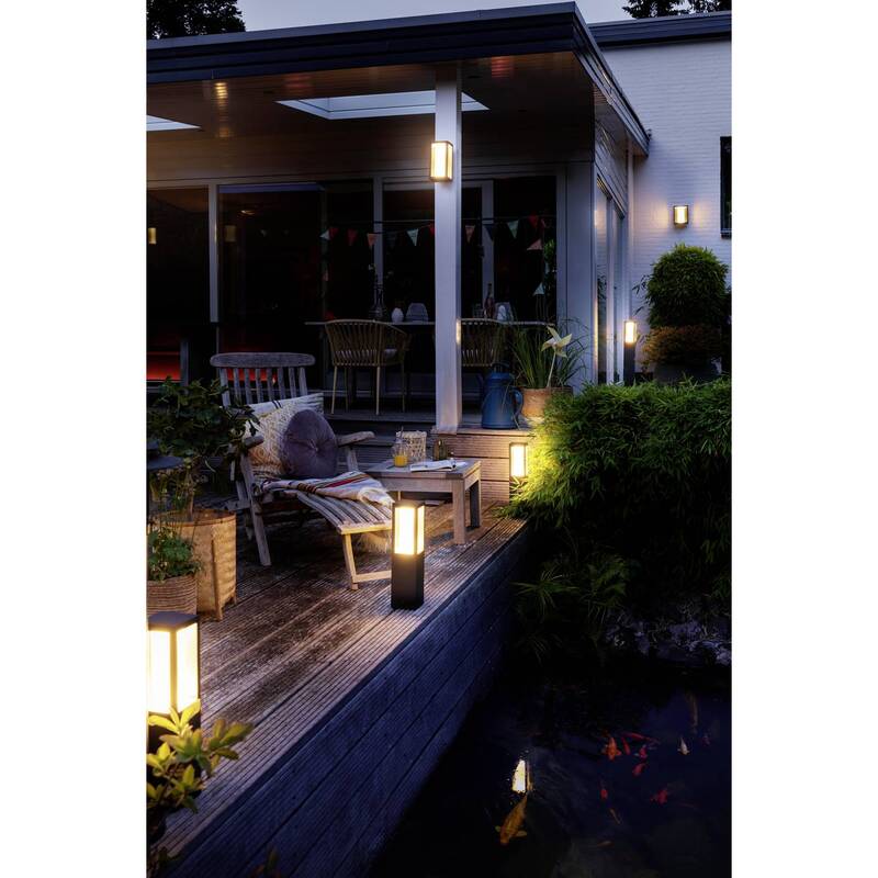 Philips Außenleuchte Gartenleuchte LED Sockel schwarz IP44 1200lm 16W 400mm - 8718696170526