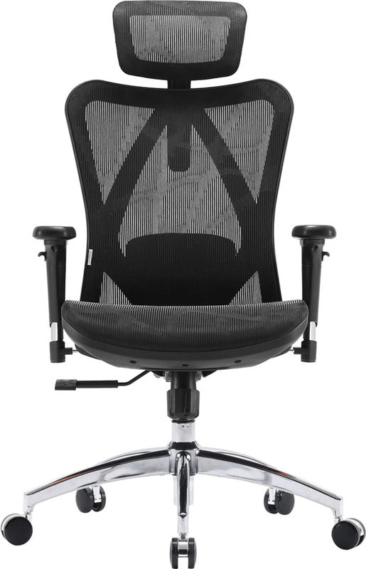 SIHOO Bürostuhl Drehstuhl Schreibtischstuhl Mesh Armlehne Kopfstütze Schwarz - 4064323108016