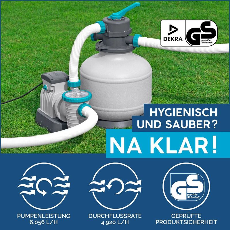 Pompa Piaskowa Filtrujca Do Basenu Basenowa 6056L/H Zestaw Bestway 58497 - 06941607361337