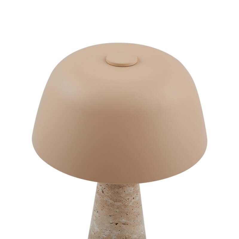 Lindby Tischleuchte Magritt beige Metall Stein 41 cm E27 Schalter am Kabel - 4251911793758