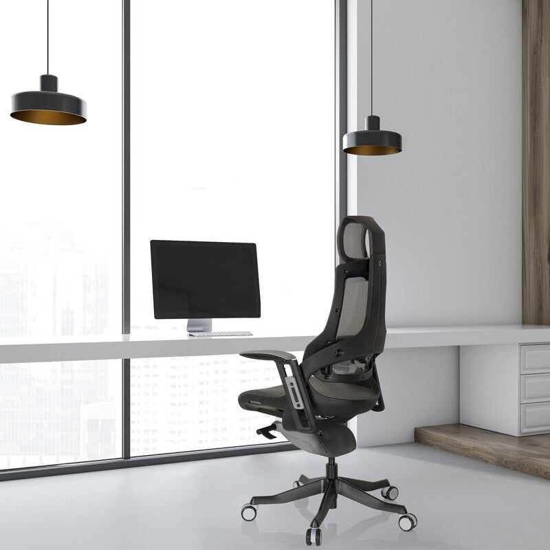 hjh OFFICE Bürostuhl SPEKTRE BLACK Netzstoff Armlehnen höhenverstellbar grau - 4251084667948