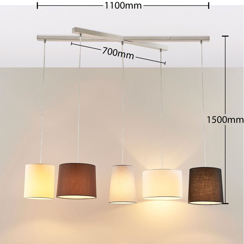 Lindby Textilhängeleuchte Hermina Wohnzimmerlampe Pendelleuchte Deckenleuchte - 4251096540529