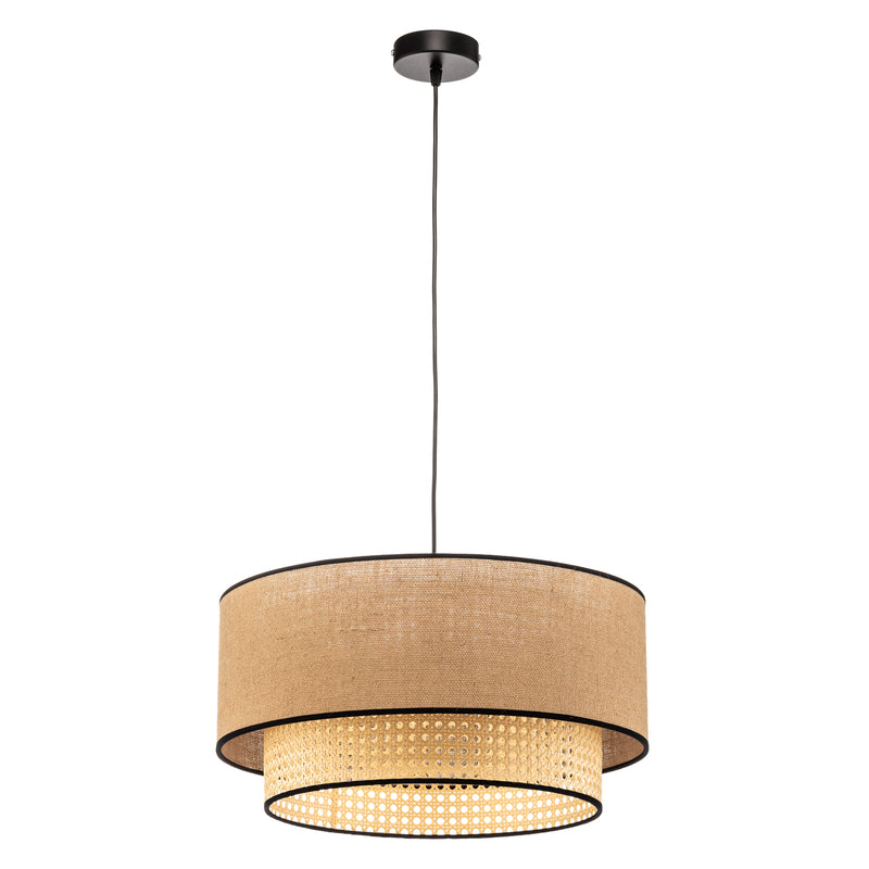 Hängeleuchte Boho LED Pendelleuchte Rattan dimmbar braun Ø 45 cm Höhe 22 cm - 5903689184304