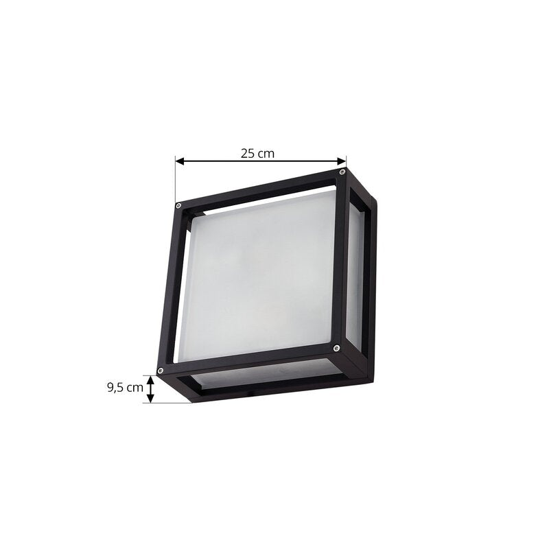 Lucande Außenwandlampe Aurelien anthrazit 25x25 cm mit Sensor IP54 - 4251911797268