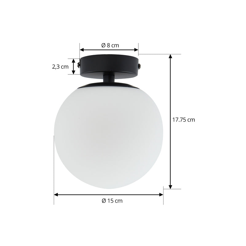 Lucande Deckenlampe Bidolo LED Lampe dimmbar schwarz IP44 Ø15cm 17,7cm hoch - 4251911776348