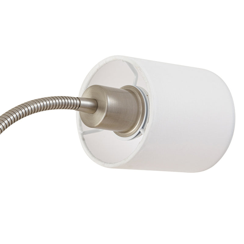 Lindby Stehlampe Aovan USB-Ladestation Ablagefläche E27 E14 nickelfarben Lampe - 4251911702613