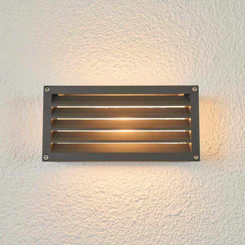 Lucande Außenwandleuchte Aurelien LED Gartenlampe dimmbar anthrazit 25x12,5cm - 4251096537949