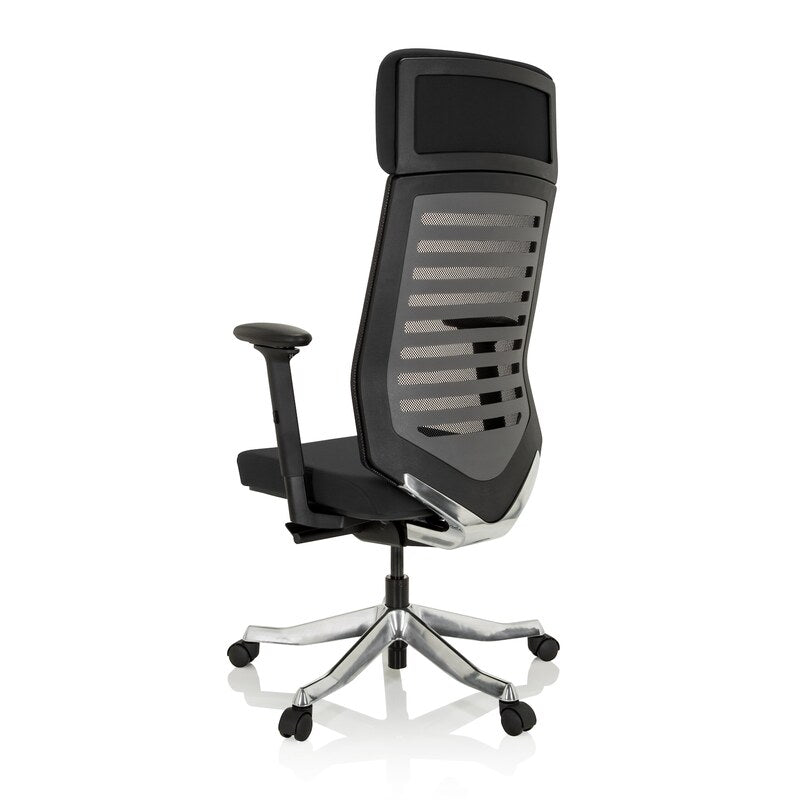 hjh OFFICE Bürostuhl ASGON ergonomisch mit Armlehnen schwarz Netzstoff 120kg - 4251084662042