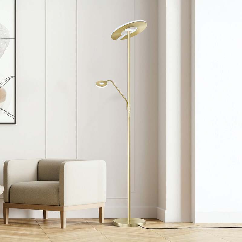 FISCHER & HONSEL Stehleuchte Dent LED dimmbar 180cm Leselicht 2-flg CCT 4500lm - 4003694403160