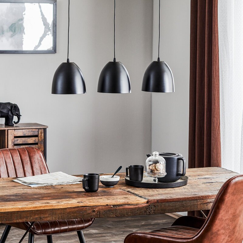 EMIBIG LIGHTING Pendelleuchte Lenox Hängeleuchte Lampe dreiflammig schwarz/gold - 5901738917934